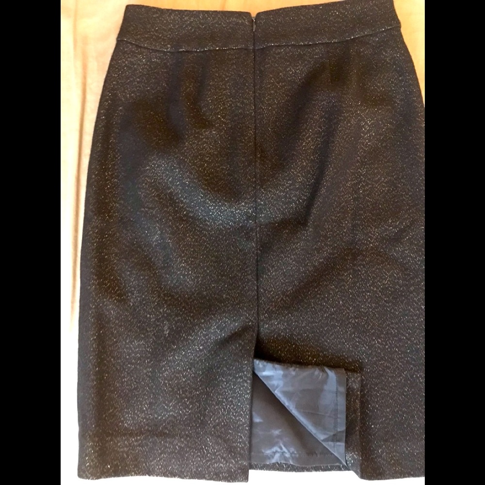 J Crew black and golden wool skirt